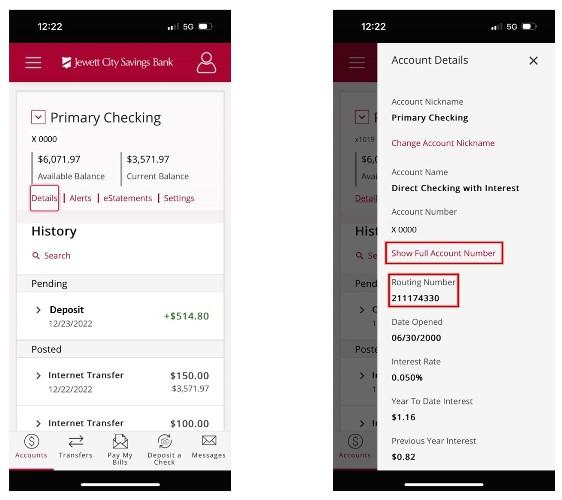 Image explaining Routing Number and Account Number locations on check