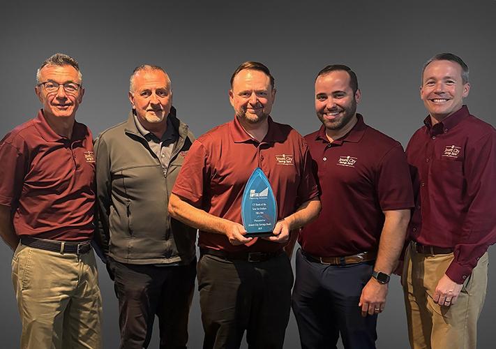 Accepting the award on behalf of the Bank at the BDC Capital Financing Solution’s Luncheon, Pictured left to right: Demetrio (Dino) Ricciardone, Assistant Vice President, Commercial Loan Officer; John Couillard, Assistant Vice President, Commercial Loan Officer; Mark Light, Senior Vice President, Chief Banking Officer; Matthew Voelker, Assistant Vice President, Business Loan Officer; and Bill Couture, Vice President, Commercial Loan Officer.